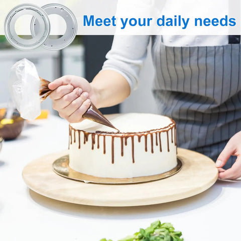 Kick Up Your Storage Game With This 8 Pack Of 12 Inch Lazy Susan Bearing Plates Delivering Bulletproof 1000 Lb Support For Dead Smooth Cabinet Rotation That Makes Any Diy Build Go Down Easy, a hand decorating a cake.