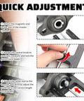 Pro Grade Magnetic Brake Booster Adjustment Tool With Push Rod Calibrator For Master Cylinder Maintenance Aluminum Car Brake Tools For Most Cars And SUVs Precision Calibration For Faster Brake Response, adjustable brake booster tool in use