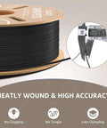 Rapid PETG 1.75mm White Filament, 1kg Spool, neatly wound with measurement showing 1.75mm, high dimensional accuracy.