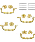 Gold Drop Bail Drawer Pulls 4 Pack 120mm Cabinet Handles and screws, zinc alloy, rust resistant, 90mm center to center hole spacing
