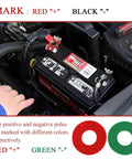 Universal Car Battery Terminal Set Including One Pair Positive And Negative Connectors With Felt Fiber Washers shown in vehicle