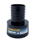 Pro Grade Threaded Dust Collection Quick Coupler Adapter connects standard 4 inch ports to 2.5 inch hoses with a sleek design.