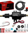 12V Electric Fuel Pump Kit With Filters And Clamps, 6.56 Ft Of Five Sixteenths Inch ID Fuel Line, Low Pressure Five To Nine PSI