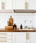 Modern kitchen with 2 Pack Solid Brass Gold Cabinet Pulls With 3 And 3 Quarters Inch Center To Center For Kitchen Cabinets Dresser Drawers