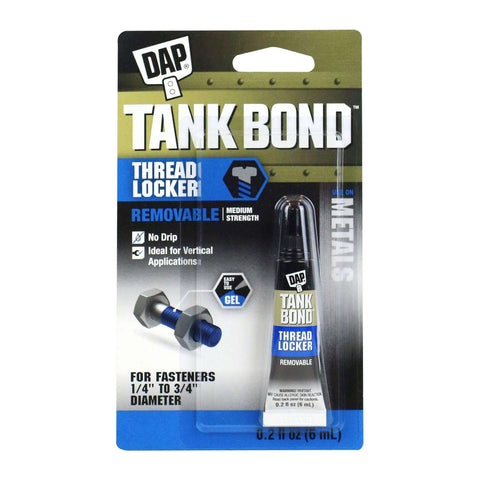 Removable Gel Threadlocker For Metal Fasteners And Bolts, Medium Strength, No Drip Formula, Removable With Hand Tools packaging