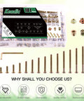 All In One M6 Zinc Plated Furniture Hardware Replacement Kit With 181 Pieces Including Hex Socket Cap Bolts and Barrel Nuts