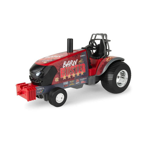 Case IH Barn Buster One Sixteenth Scale Pulling Tractor With Thunder Engine Sounds Free Rolling Wheels Chrome Rims Durable Plastic Build