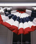 Patriotic Pleated Fan Flags Set, 6 Pcs, 3 By 1.5 Feet American Buntings Banner With Stars And Stripes hanging outdoors