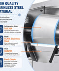 Heavy Duty Commercial Fluffy Ice Maker And Quick Chill Shaved Ice Machine For Desserts Smoothies features high-quality stainless steel parts.