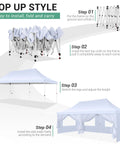 10x20 Pop Up Canopy With 6 Sidewalls Waterproof Pro Grade Outdoor Gazebo Party Ready Easy Setup For Parties Events And Garden UV 50 Protection Includes Sandbags Swan White