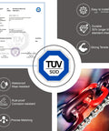 TÜV certified All In One Bike Chain Kit for 6 7 8 Speed 126 Links with Chain Tool, Master Links, and Bicycle Bell diagram