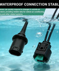 Close-up of 2 Pack Outside Ambient Air Temperature Sensor With Connector Pigtail Harness for Mercedes Benz Cars in water.