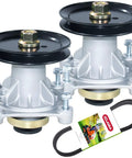 Two Pack Spindle Assembly With Pulley 603987 And Belt 793828 For Hustler Raptor 42 Mowers Replacement 604214 Kit