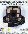 5MP USB Camera Module With 2.1mm Wide Angle Lens For Windows Linux Mac Android UVC No Driver Needed, camera and USB cable