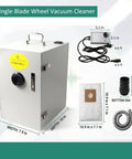 Killer 500W Industrial Benchtop Dust Collector And Lab Vacuum Extraction Unit For Fine Particle Removal Including Gypsum Resin And Metallic Debris With Hella Strong Suction Power with size dimensions.