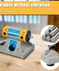Jewelry Polisher And Bench Grinder Kit With Adjustable Speed, Compact Metal Buffer for Jewelry and DIY Projects with rubber feet.