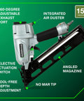 Finish Nailer With Air Duster For Crown And Base Molding 15 Gauge Angled Pneumatic Nailer With Pro Grade Features