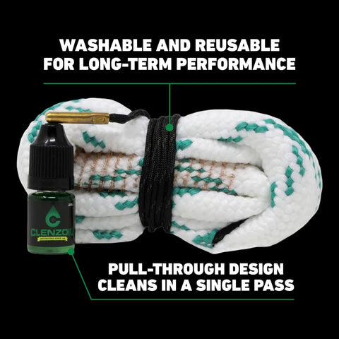 Cobra Bore Cleaner Kit For 12 Gauge Shotguns With Brass Brush Embedded In Cotton Bore Rope Gun Barrel Cleaning Tool For Fouling Lead Buildup And Easy Maintenance