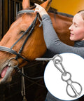 Horse Tie Ring Upgrade Four Pack Horse Tack And Training Gear In 304 Stainless Steel shown in use with horse