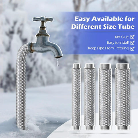 Six Pack Pipe Insulation Foam Tubes With Self Adhesive Aluminum Foil Roll 15.7 Inch Black Pipe Wrap on outdoor faucet