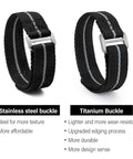 Velcro Watch Strap 20mm 22mm Sport Band For Men And Women With Black Titanium Buckle Durable Velcro Wristband