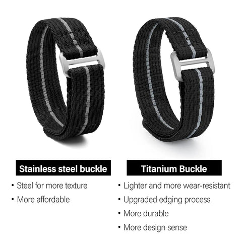 Velcro Watch Strap 20mm 22mm Sport Band For Men And Women With Black Titanium Buckle Durable Velcro Wristband