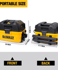 Front and back view of Beast 4 Gallon Wet Dry Shop Vacuum with 5 Peak HP, illustrating portable size and utility design.