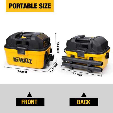 Front and back view of Beast 4 Gallon Wet Dry Shop Vacuum with 5 Peak HP, illustrating portable size and utility design.