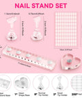 Magnetic Nail Stand Set For Press On Nails Handy Nail Art Display Holder With 200 Pcs Double Sided Tape Heart Acrylic Kit