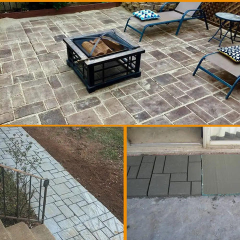 Plus Size 20 By 20 Inch Concrete Path Maker Mold used for patio and walkway in garden setup