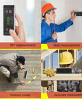 Built Tough Digital Angle Finder With V Groove Magnetic Base And Bright Backlight Hella Precise IP65 Waterproof Smart Level Protractor Gauge in use for 90° and wall measurements.