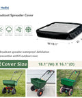 Image of Mini Broadcast Spreader Cover With Clear PVC Window Waterproof 18.1 Inch By 16.1 Inch showing size and compatibility.