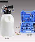 Mess Free Pneumatic Fluid Extractor And Dispenser Set For Easy Oil And Fluid Changes In Engine Transmission Differential Transfer Case And Power Steering ATF Refill Kit With 3 1M Dipstick Tubes In Blue Case.