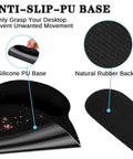 Anti-slip PU base and natural rubber backing of Rose Gold Pink 4-In-1 Keyboard And Mouse Pad Set with Large Desk Mat.