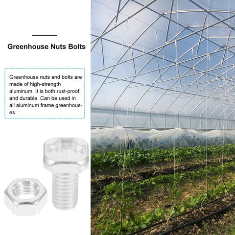 Aluminum Greenhouse Bolts And Nuts Kit 100 Sets Rust Proof Garden Hardware For Greenhouse Construction And Maintenance Multipurpose Screws And Fasteners For Aluminum Frame Greenhouses