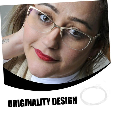 Eyeglass Repair String For Half Frame Glasses Compact Lightweight Maintenance Tool With Nylon Thread For Quick Fixes And Spot Repairs Grab And Go Eyewear Repair Kit next to person wearing glasses