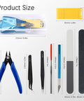 11 Piece Model Tools Kit For Hobbyists And Model Builders Pro Grade Craft Set with tools and size measurements