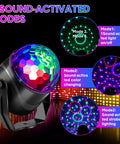 Six Pack Disco Ball Party Lights RGB DJ Strobe Light With Remote Control Plug In For Home Room Birthday Dance Parties