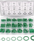 Car AC Repair Kit With 270 O Ring Seals And 40 Valve Core Set Plus Remover Tool For R12 R134a Refrigerant Systems open box view