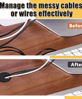 Cable management with 2 Inch Black Desk Grommet Cable Hole Cover for easy organization on home office desks and tabletops.