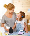 Ultra Compact Mini Heat Press Machine Portable Steam Iron With Charging Base For Diy T Shirts Shoes Bags And Hats, used by mother and daughter.