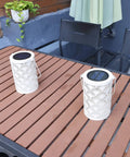 Solar Powered Outdoor Lanterns Waterproof White Table Lanterns Set Of 2 for outdoor use on patio table
