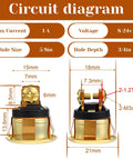2 Pack Lighted Doorbell Button Replacement Kit circuit diagram showing dimensions and specifications