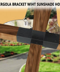 Heavy Duty 4 Way Right Corner Pergola Brackets Kit for 3.5 Inch Wood Beams and 4x4 Posts with Post Anchors outdoors