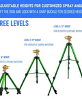 Impact Sprinkler On Tripod For Yard And Garden Heavy Duty 360 Degree Rotating Sprinkler With Zinc Head showing three adjustable heights