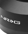 Power Heavy Slick Short Steering Hub Quick Release Adapter Aluminum close-up view of logo and texture details.