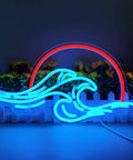 Sunset Neon Sign Wall Decor LED Light For Bedroom Living Room Bar And Party USB Powered Dimmable Wave Sign 8.8x16 Inches