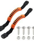 Two Pack Kayak Handles With Plastic Buckle Orange PVC Molded Webbing Replacement Handles For Paddle Tandem Canoe Boat And Kayaks Includes Mounting Screws Heavy Duty UV Resistant No Fuss Install