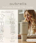Portable Breast Milk Cooler With Two 17 Oz Glass Bottles Delivers 24 Hours Of Totally Reliable Ice Free Cooling Perfect For Road Trips And The Daily Grind. Features in-use design.