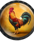 12 Pack Vintage Rooster Cabinet Knobs With Bold Retro Feathers And Rustic Farmhouse Charm For Kitchen Cabinets And Bathrooms decorative knob featuring a colorful rooster design